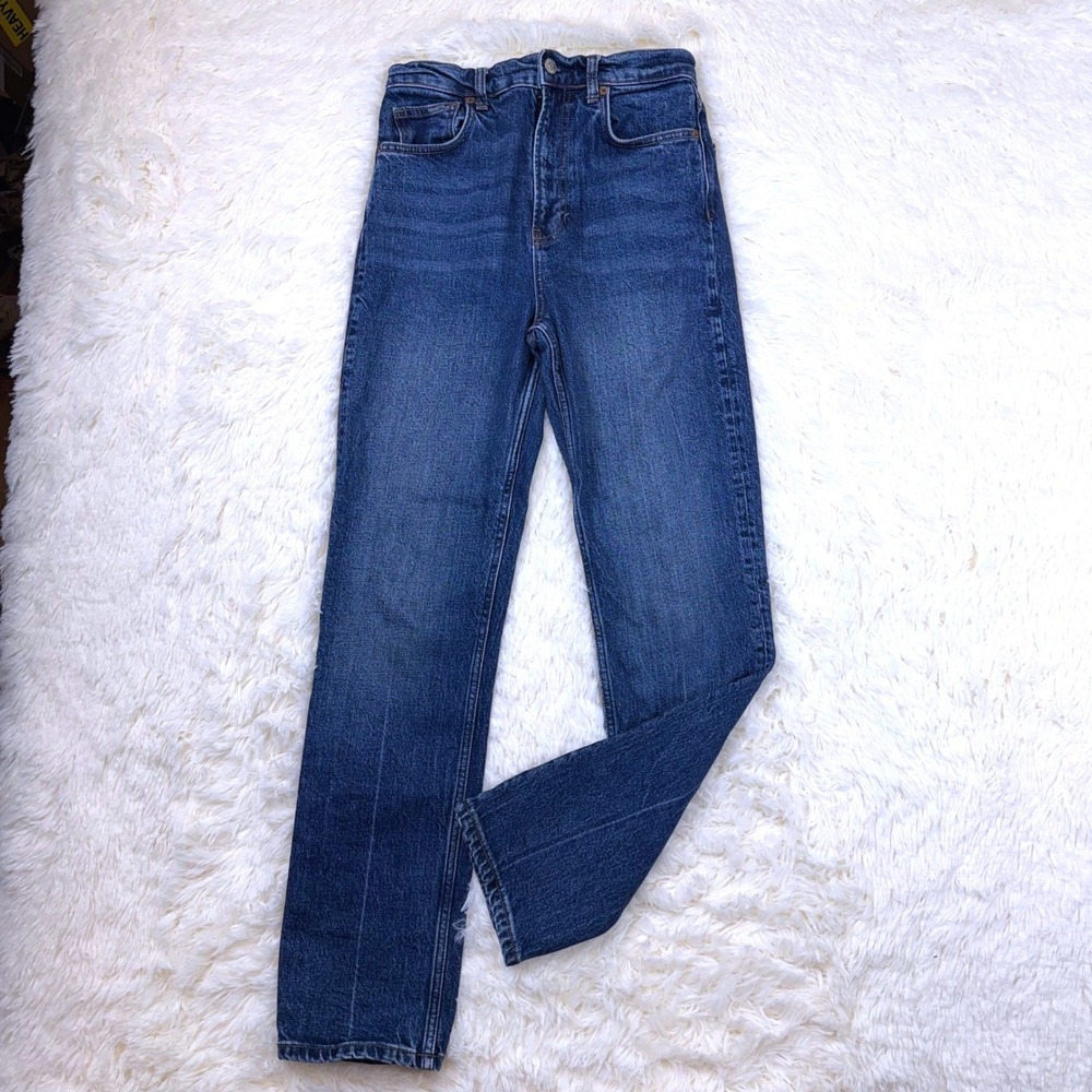 Reformation Liza Ultra High Rise Straight Jeans Womens 26 Blue Denim Stretch